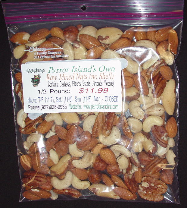 ***NEW**Parrot Island's Own: Mixed Nuts - No Shell